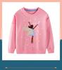 Girls Embroidered Sweatshirt Kids Cotton Knit Crew Neck Base Layer Top
