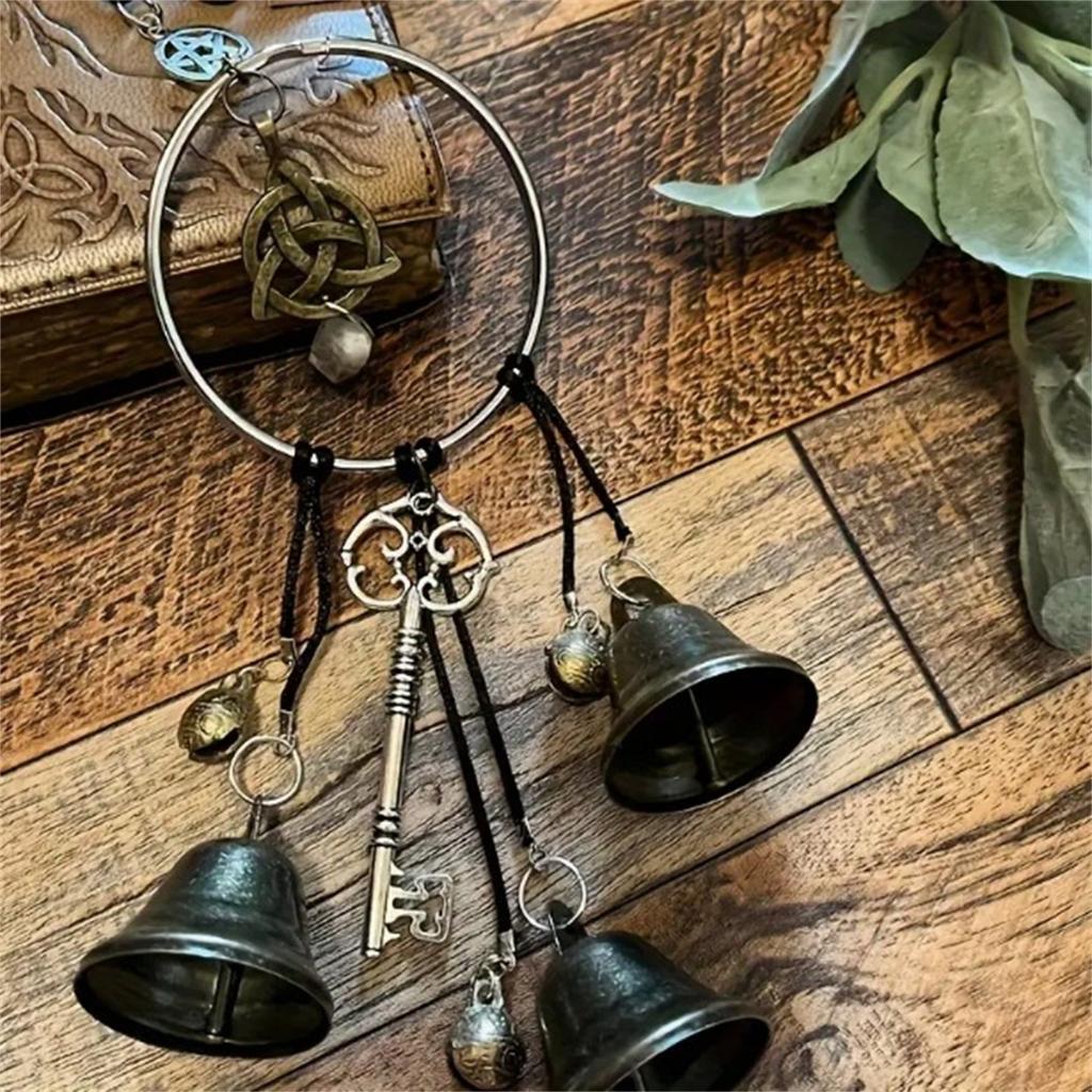 1pc Witch Bell Doorknob Hanging Decorative Wicker Wind Chime Home Decoration