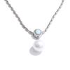 Yhpup New Korean Exquisite Australian Shell Stainless Steel Simulated Pearl Pendant Necklace Daily Versatile Chic Collar Jewelry