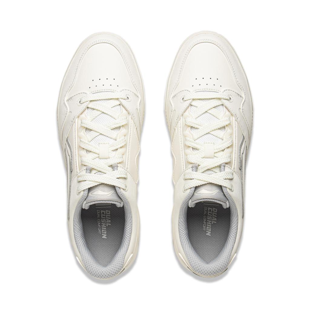 Li Ning Common 80-е Нескользящие, Износостойкие, Увеличивающие рост Низкие Скейт-туфли Мужские Белый Серый AGCV269-1
