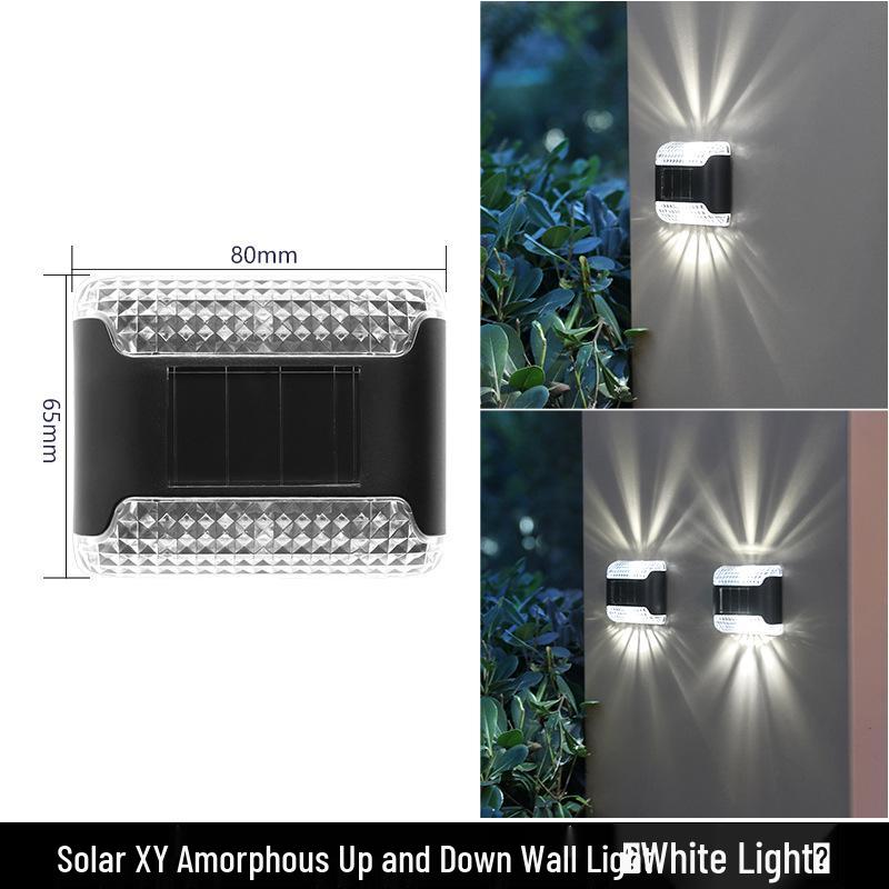 Водонепроницаемый солнечный настенный светильник для улицы, сада, двора - Декоративный ночник с подсветкой вверх и вниз