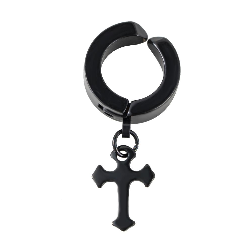 Мода Мужчины Женщины Металл Обруч Крест Подвеска Висячие Серьги Пусеты Вечеринка Панк Серьги Циркон длинные серьги