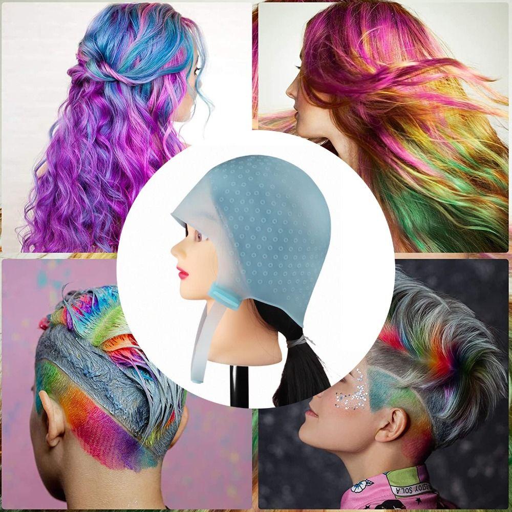 Salon Professional Silicone Cap Highlighting Dye Cap Hook Hair Styling Tools Hair Coloring Hat