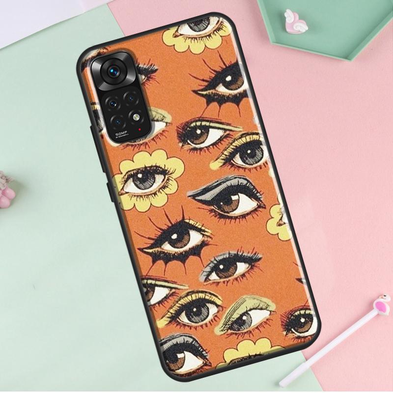 Иллюстрация глаза для Redmi Note 12 Pro Plus Чехол для Redmi Note 10 8 9 11 Pro 12S 11S 10S 9S 9C 10C 12C Чехол
