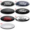 HFVS5 Car Front Grill Badges Logo Sticker Rear Trunk Emblem Lid Covers For Ford Ecosport Mustang Kuga Fiesta Fusion Focus 2 3 4 Mondeo