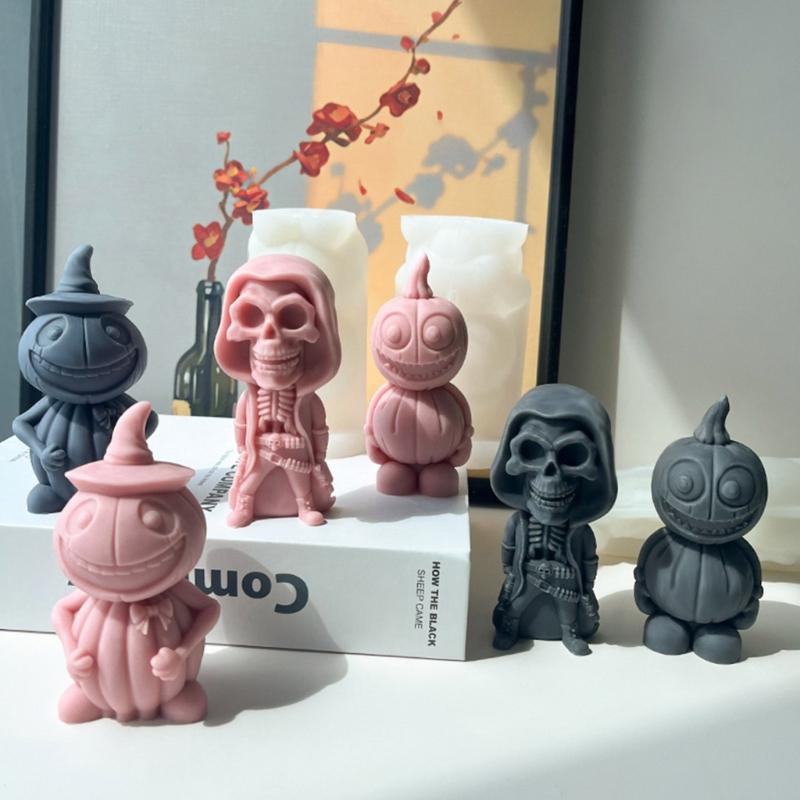 Силиконовая форма для свечей в виде черепа на Хэллоуин, DIY, для изготовления из гипса, смолы, мыла, тыквы, ароматерапии, форма для свечей, ручной работы, декор