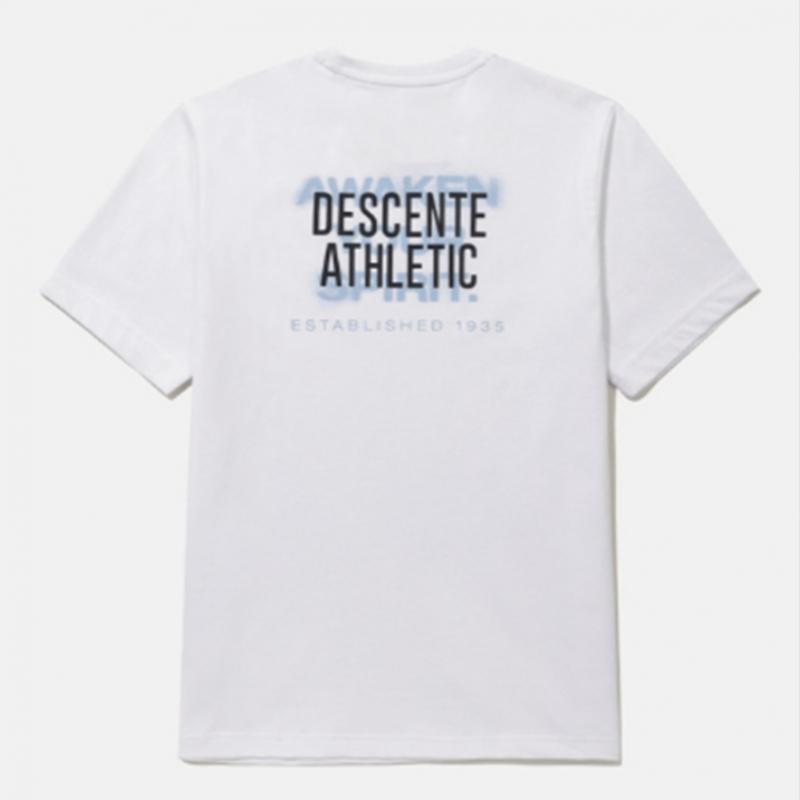 Футболка с коротким рукавом и принтом DescenTe Warding Backgraphic B1 sq123uTs31 Mgry prnT whT0