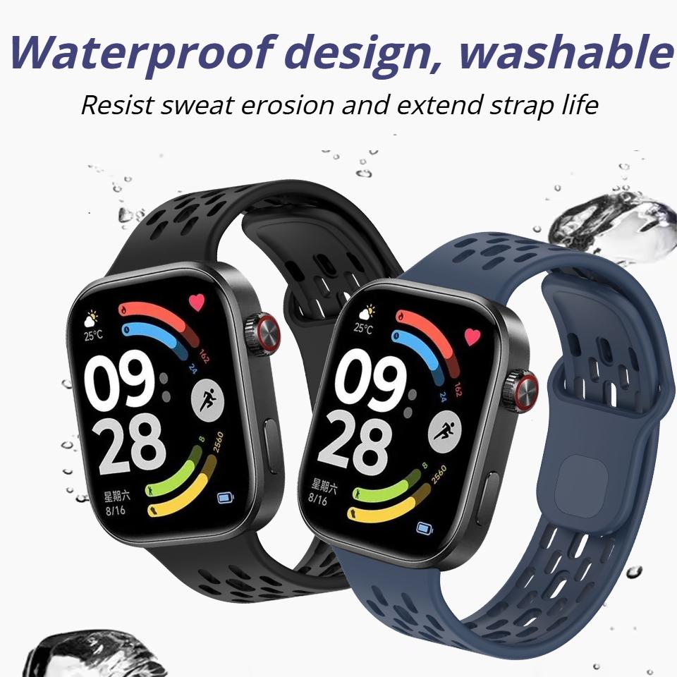Силиконовый дышащий спортивный ремешок для Xiaomi Mi Band 10Pro 9Pro 8 Pro, удобная замена браслета для Redmi Watch 6 5 4, аксессуары