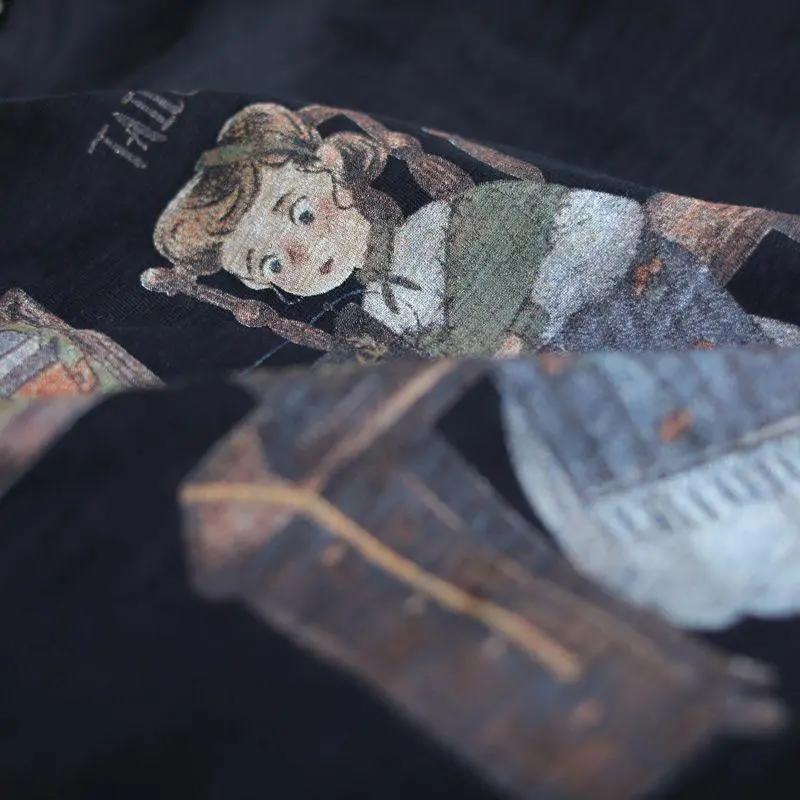 Большой размер Летняя женская ретро свободная с короткими рукавами женская модная футболка с короткими рукавами женская короткая футболка женская