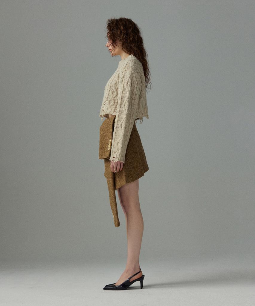 Meuameu Tweed Layered Cover-Up Skirt