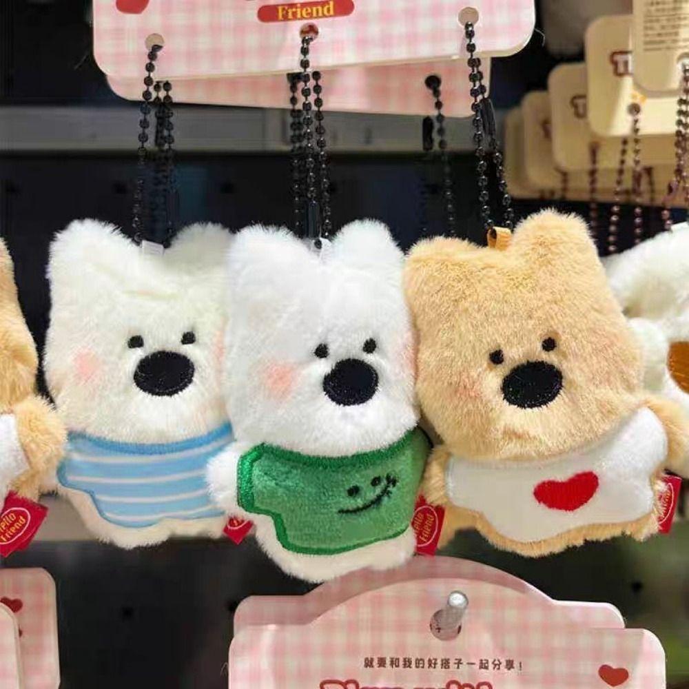 Stuffed Plush Dolls White Puppy Plush Pendant Bag Pendant Plush Toy Cartoon Key Chain Unisex