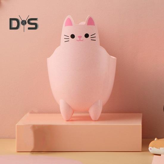 2Pcs Garbage Cans Pen Holders Large Capacity Smooth Edge Burr Free Cartoon Cat Shape Mini Table Trash Cans Storage Buckets