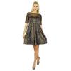 Bimba Женское короткое атласное платье с сетчатыми рукавами Shift Chik Dress