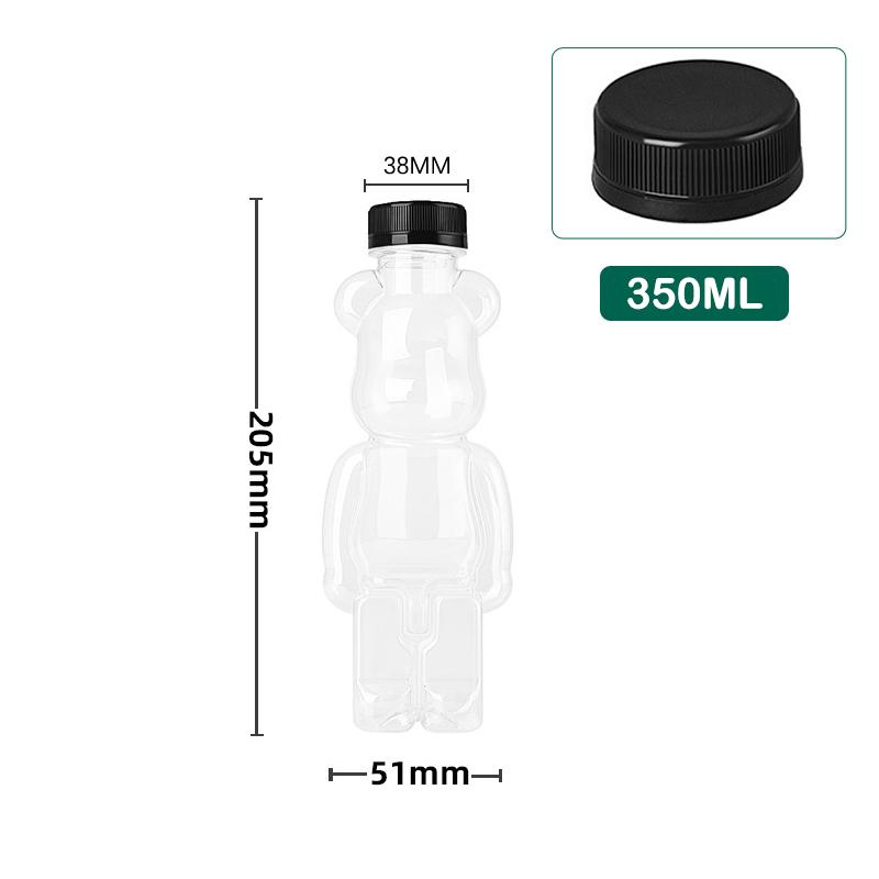 Мультяшная бутылка чая с молоком, кукольный медведь в форме прозрачной утолщенной бутылки сока