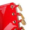 Fashion Summer Rivet Chain Fish Mouth Women Cool Boots Sexy Red High Heel Sandals Dress Party Over Knee Motorcycle Boots Size 34-48