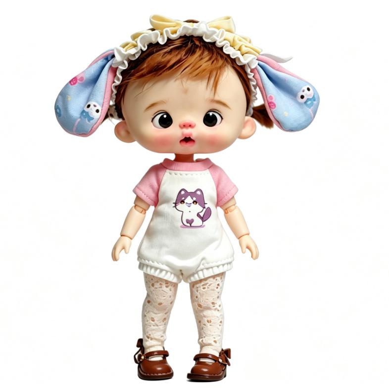 Одежда для кукол OB11: Однотонный комбинезон-галстук для кукол BJD GSC 1/12, A Si, YMY11 Little Bell, UF Body
