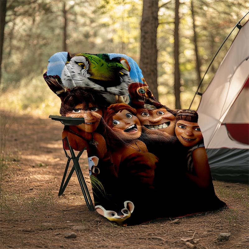 The Croods Theme Printed Blanket - Perfect for Couch, Bed, Travel & Outdoor Use | Machine Washable, Cozy & Durable.