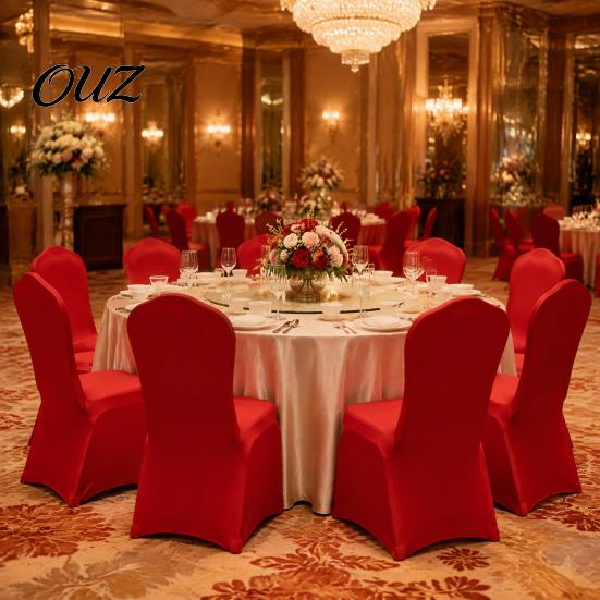 Wrinkle Resistant Chair Decoration Spandex Stretchable Cover, Banquet Elastic Protectors Dining Protector for Wedding, Hotel Ceremony Reception