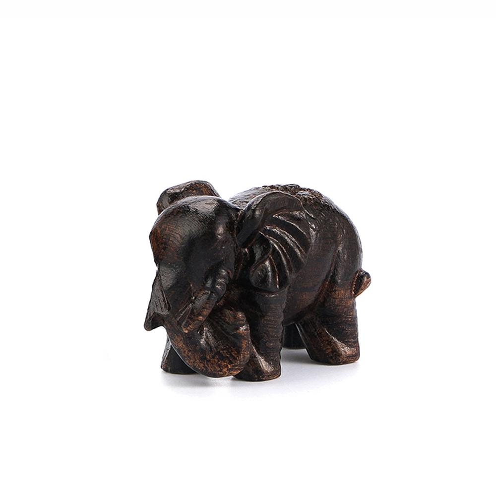 Миниатюрные фигурки для сада Lucky Mini, вырезанные вручную деревянные слоны, статуэтка слона, украшение для стола