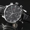 Tommy Hilfiger Мужские кварцевые часы Kane с черным циферблатом и черным кожаным ремешком 1791401