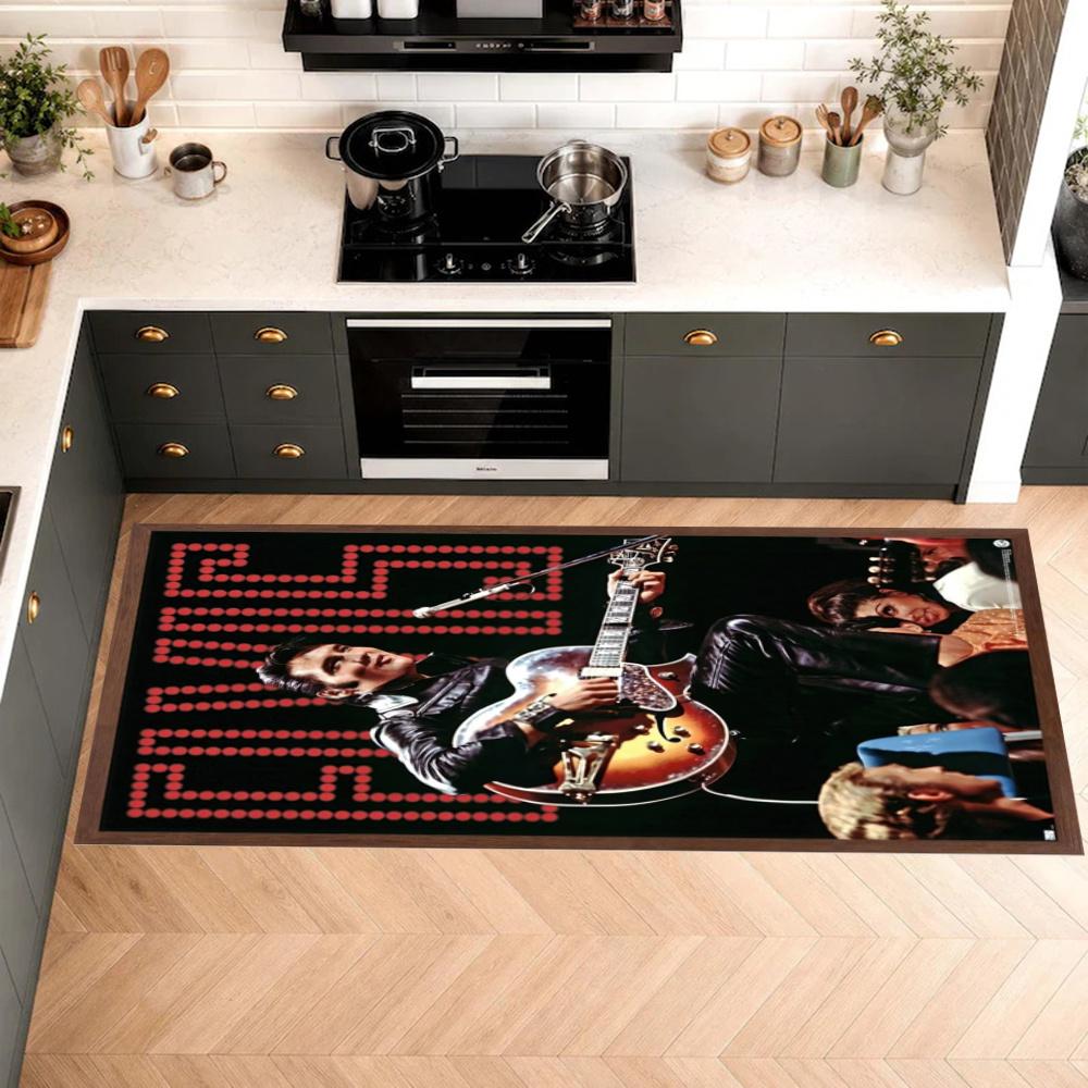 Elvis Kitchen Floor Mat Long Strip Mat Antislip Machine Washable Suitable For Bathrooms Laundries Home Decoration Carpets