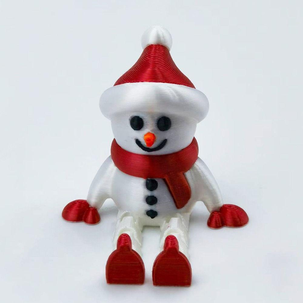 Cute 3D Printing Christmas Decoration Snowman Elk Santa Claus Xmas Pendant Figurines Ornaments Holiday Display