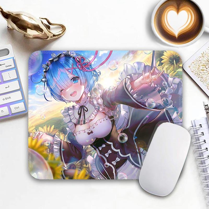 Игровой коврик для мыши R_Rem R_Re Zero, маленький, для геймера, с нескользящим краем, стандартный, компактный, для ПК, с прошивкой, офисный коврик