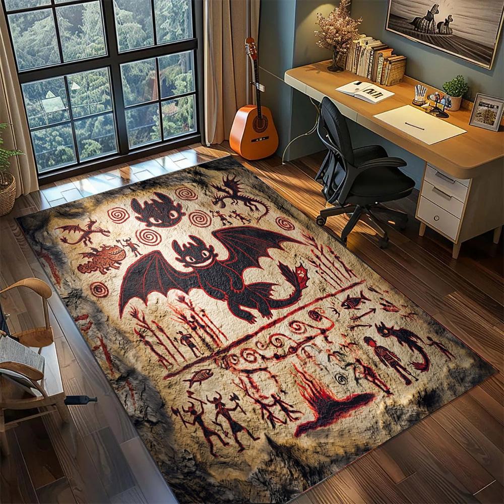 Toothless Night Fury Bedroom Decorative Rug Carpet Large Area Non Slip Washable Floor Mat Gamer Home.-TING