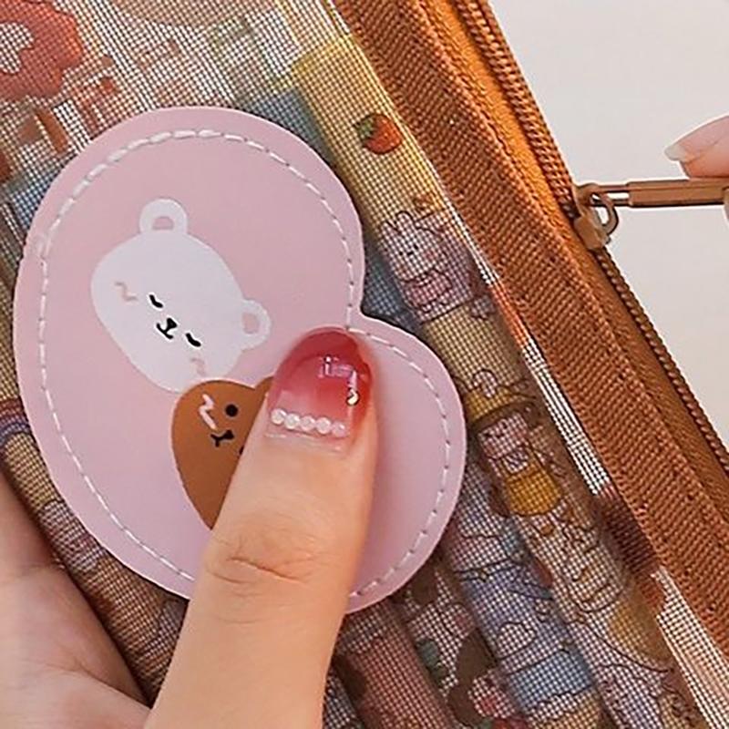 Милый мультяшный пенал с медведем, прозрачная сетчатая сумка для ручек, вместительный чехол для хранения канцелярских принадлежностей, офисные школьные принадлежности, подарки