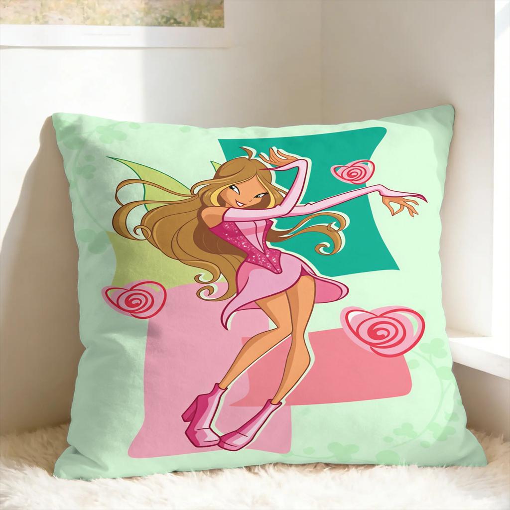 Cartoons W-winXs Clubs Pillow Case Square Pillow Cover Funny Pillowcases For Wedding Party Home Decor