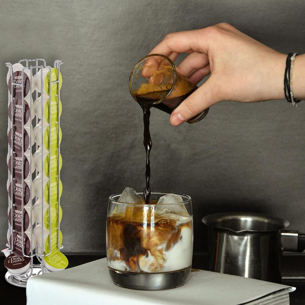 Держатель для кофейных капсул, 1 шт., совместим с капсулами Dolce Gusto (32pcs) - Подставки для кофейных капсул Вращающаяся стойка для держателей капсул для кофе