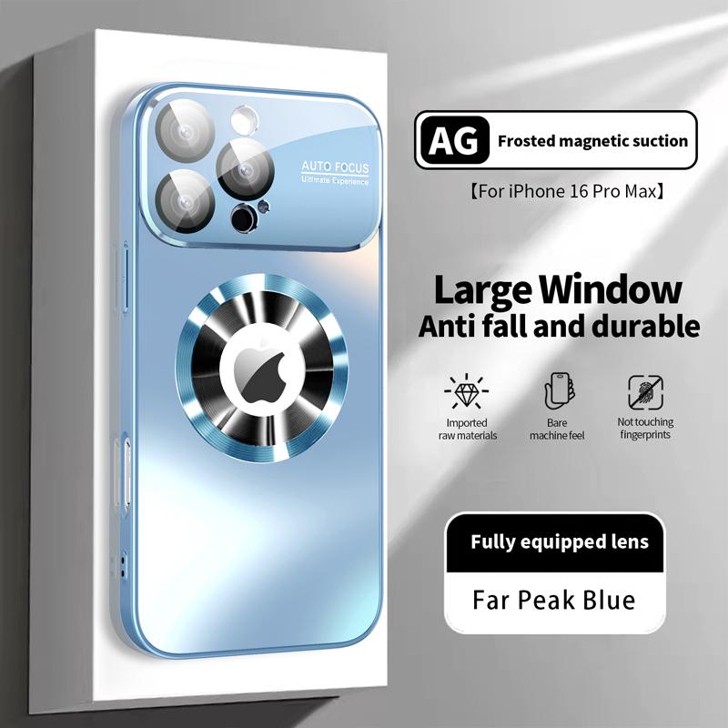 Luxury Glass Camera Lens For Magesafe Magnetic Wireless Charging Case For iPhone 16 15 13 14 11 12 Pro Max Plus Shockproof Cover