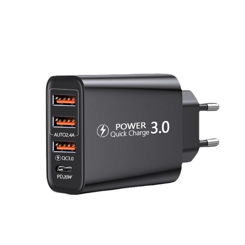 Универсальное дорожное зарядное устройство с 3 портами USB и Type-C, адаптер US/EU/UK с 3 USB + PD, поддержка нескольких устройств