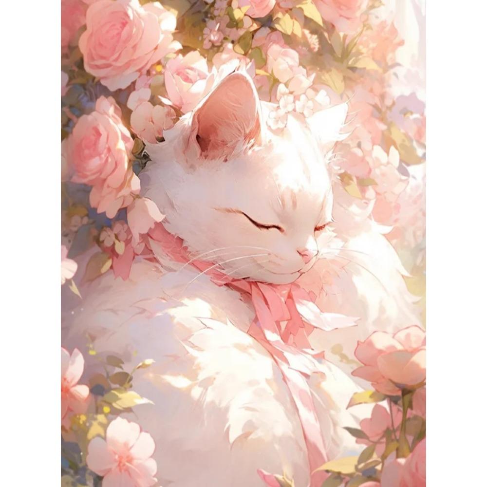 Алмазная картина, полная дрель, милый лев, кошка, животное, круглая алмазная живопись, ручная работа, Лось, панда, сделай сам, алмазная мозаика, картина, украшение для дома