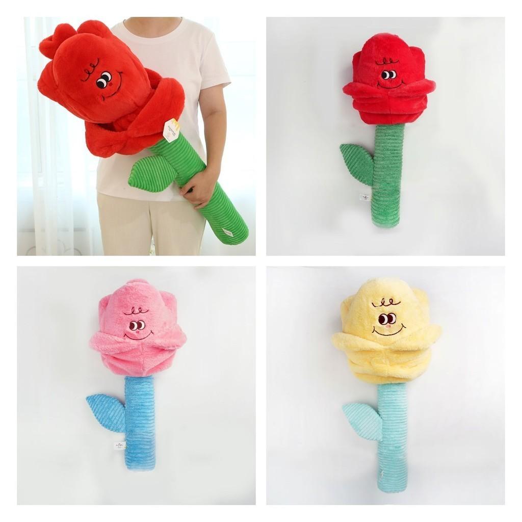 Красивые Плюшевые Цветы Розы Желтого и Розового Цвета Варианты 48 см и 85 см