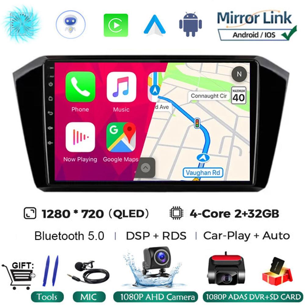 10,1 дюймовая автомагнитола Android 14 для VW Volkswagen passat B8 2015 - 2020Беспроводной Carplay Auto Мультимедиа ADAS AHD RDS Видео DSP
