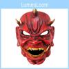 Colorful Red And White Resin Mask Of The Japanese Demon King Ideal For Festive Occasions