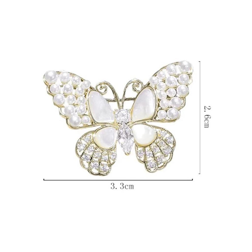 Rinhoo Shining Full Rhinestone Butterfly Brooch For Women Elegant Crystal Insect Collar Lapel Pins Animal Corsage Party Jewelry