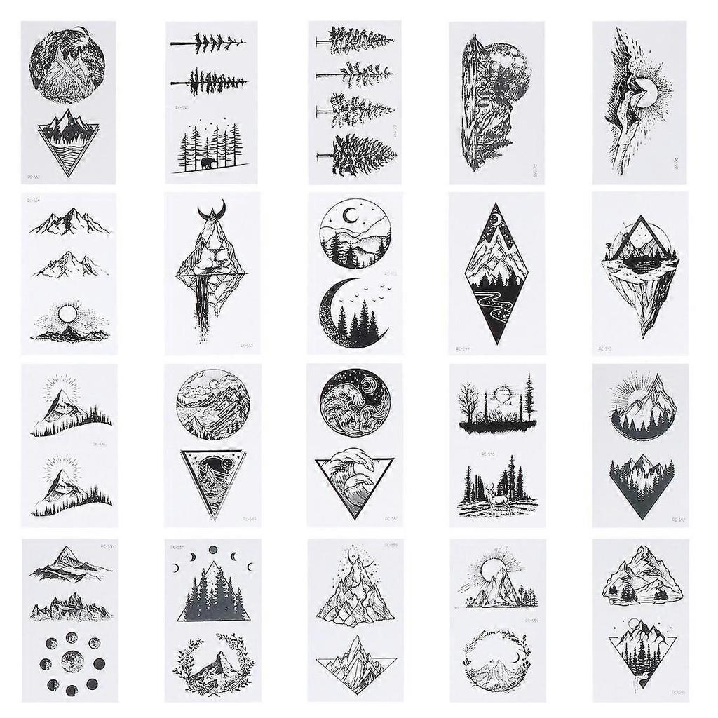 20 Sheets Of Tattoo Stickers Temporary Disposable Body Decal Geometric Tattoo Geometric Stickers For Party