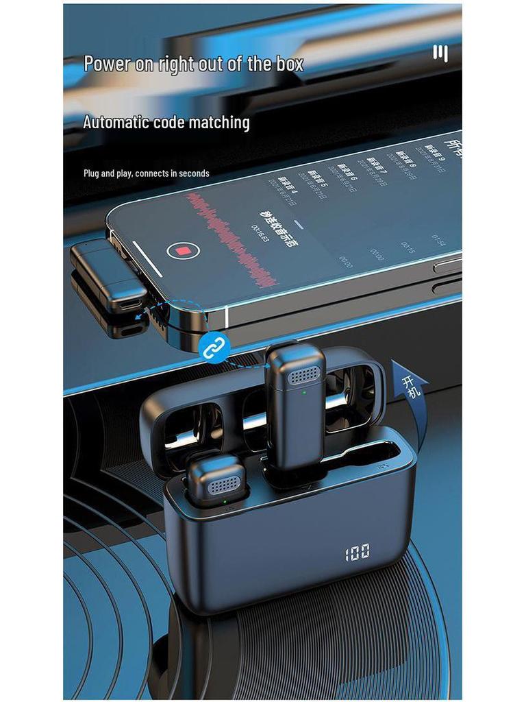 Беспроводной петличный микрофон K6 с интеллектуальным шумоподавлением и зарядным кейсом для мобильной записи в прямом эфире