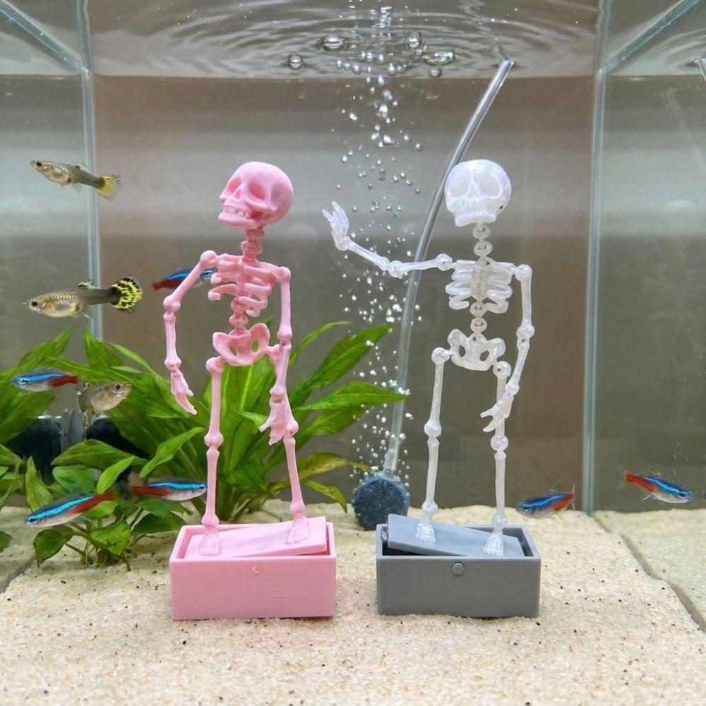Air Driven Dancing Skeleton Aquarium Bubbler Plastic Movable Oxygen Skeleton Aquarium Tank
