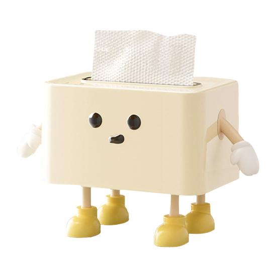 Коробка для салфеток с улыбающимся лицом, милый держатель для салфеток с пружинным механизмом, прямоугольный футляр для салфеток, крышка для коробки салфеток, диспенсер для салфеток для спальни, ванной комнаты, автомобиля