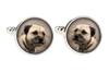 Border Terrier - cufflinks and tie with your photo, a suit decoration, men's jewelry from the Art-Dog brand.
