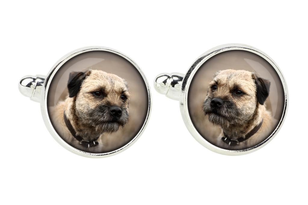 Border Terrier - cufflinks and tie with your photo, a suit decoration, men's jewelry from the Art-Dog brand.