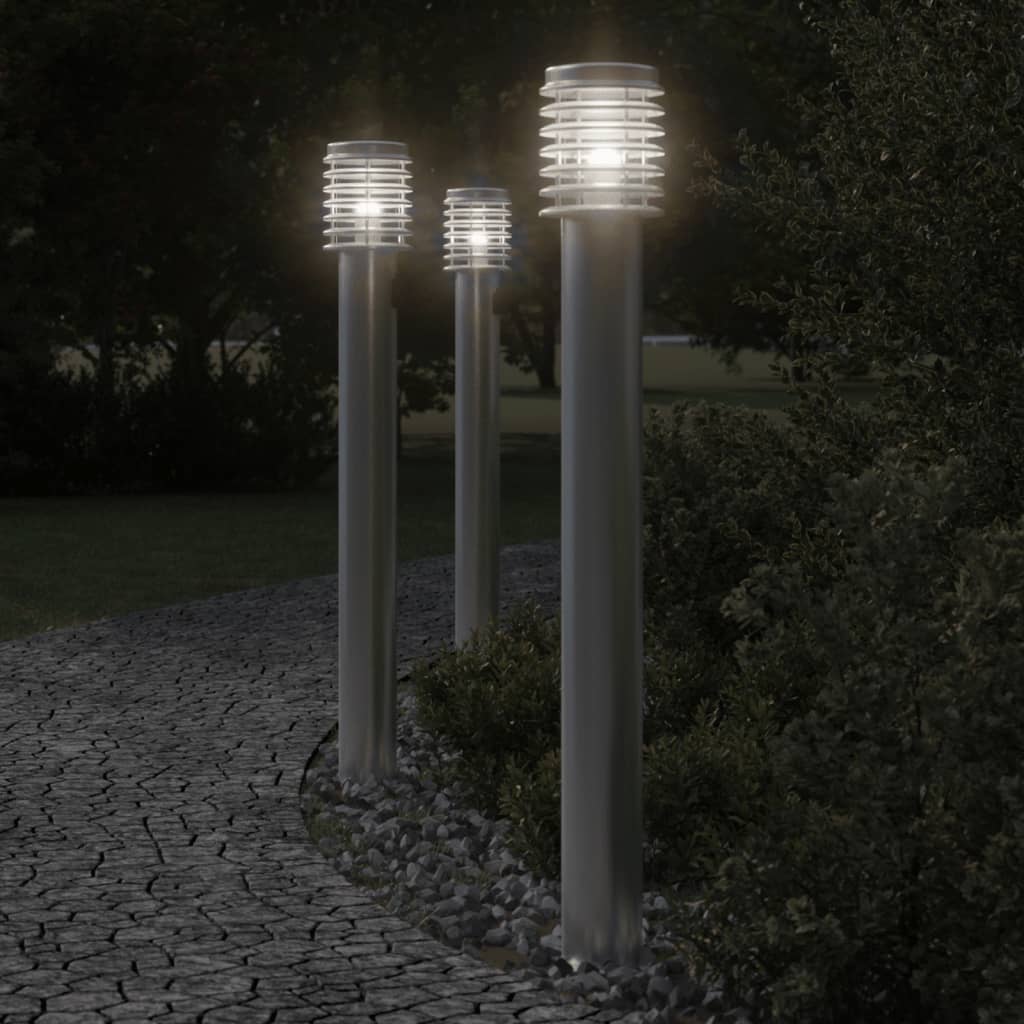 Path Light with Socket Silver 110 cm Stainless Steel