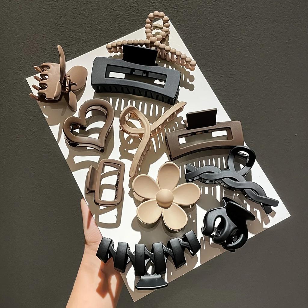 11pcs High-quality Matte Shark Clip Back Hair Accessories for Elegant Hair Styling and Headwear