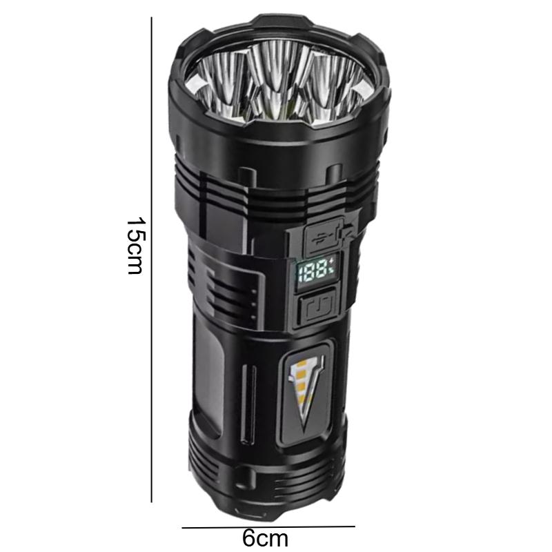 Мощный светодиодный фонарик 7 лампочек с боковым светом Супер яркий USB перезаряжаемый фонарь для кемпинга на открытом воздухе рыбалки