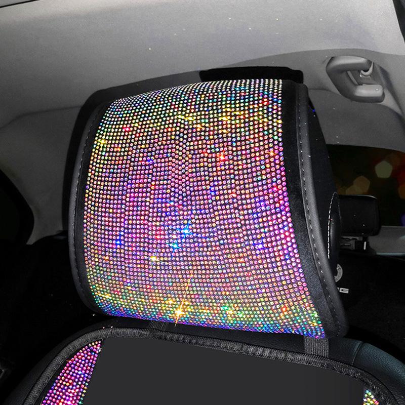 1 шт. блестящие чехлы для автомобильных сидений, универсальные подкладки для головы автомобиля, алмазные стразы, автоинтерьерные подголовники для сидений, аксессуары для женщин