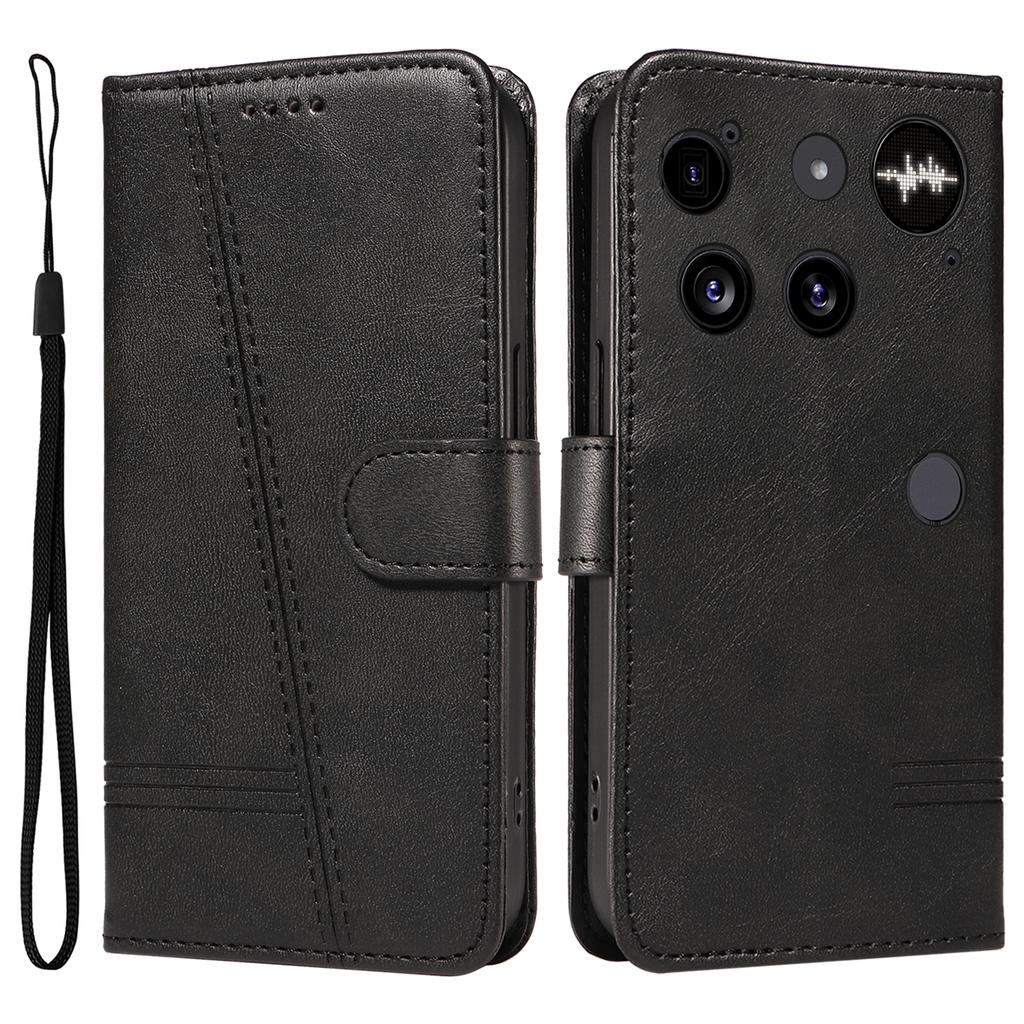 Ни за что Телефон (3) 5G Чехол-кошелек Кожаный чехол для телефона с Т-образными линиями Подставка