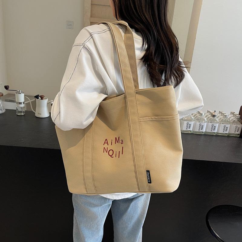 Повседневная холщовая сумка-тоут женская осенне-зимняя простая большая вместительная сумка для выхода легкая сумка-тоут сумка для поездок на работу